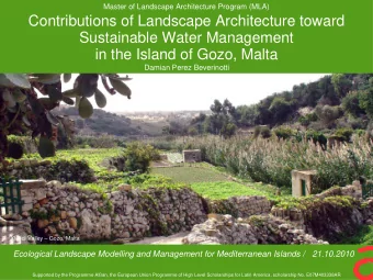 Contributions of Landscape Architecture toward  Sustainable Water Management  in the Island of