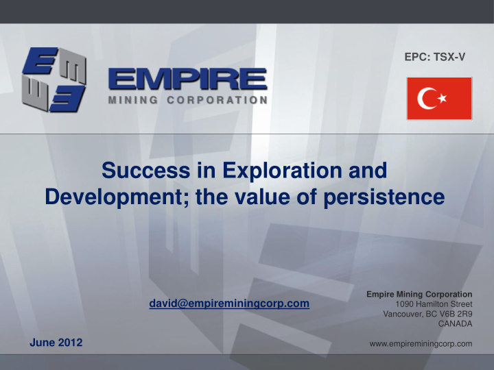 success in exploration and development the value of