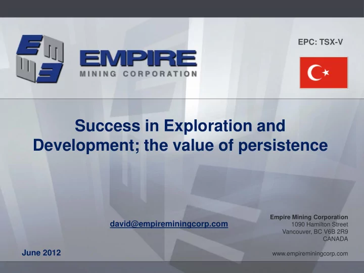 success in exploration and development the value of