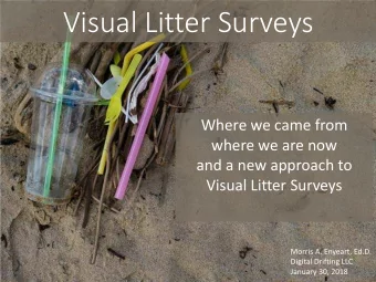Visual Litter Surveys  Where we came from  where we are now  and a new approach to  Visual Litter