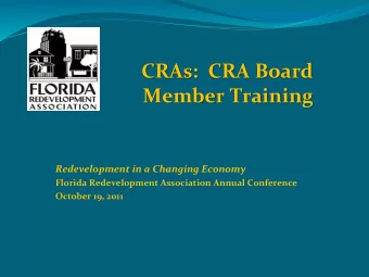 CRAs:    CRA  Board    Member  Training