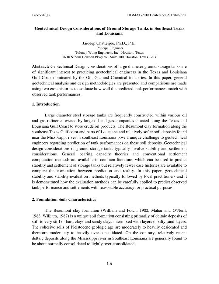 geotechnical design considerations of ground storage
