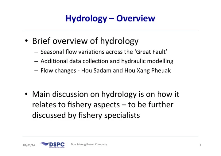 hydrology overview