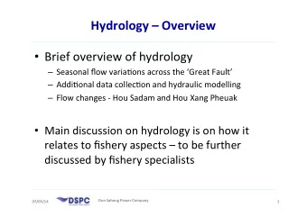 Hydrology    Overview    Brief  overview  of  hydrology    Seasonal