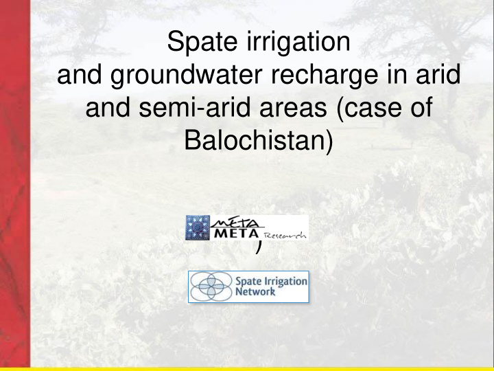 and groundwater recharge in arid