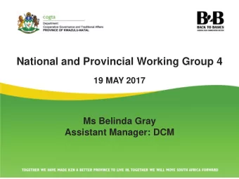 TOR of Capacity Building  Working Group  A needs analysis at Municipal Level (Capacity  Building