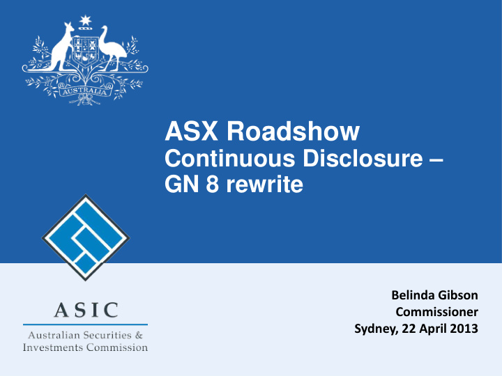 asx roadshow