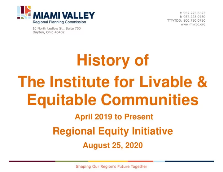 regional equity initiative