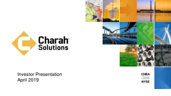 Investor Presentation  April 2019  Forward Looking Statements  Forward Looking Statements This