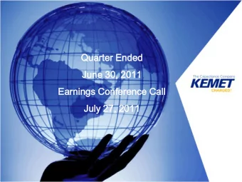 Qu  Quarte  rter  r En  Ended  June  e 30, 2011  Earning  Ea  ngs  s Confe  fere  renc  nce  e Call