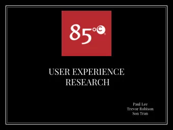 RESEARCH  Paul Lee  Trevor Robison  Son Tran  Video Analysis  Click here to see the video About 85