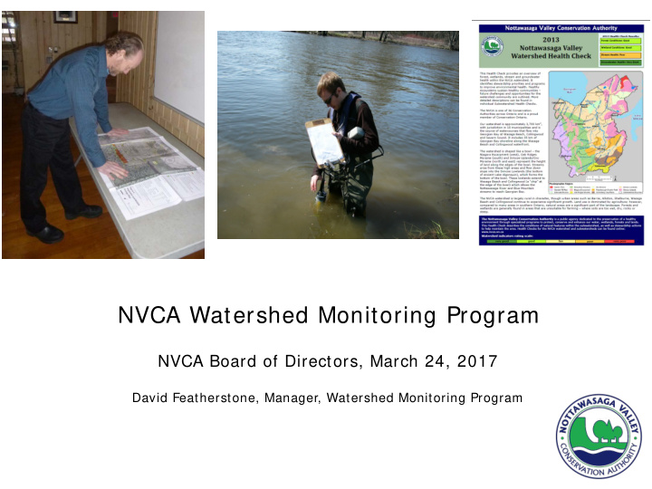 nvca watershed monitoring program