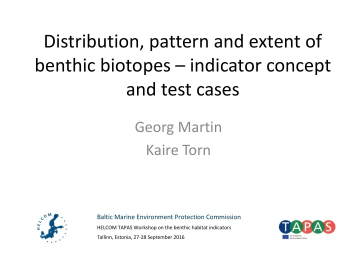 benthic biotopes indicator concept