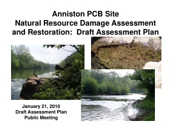 Anniston PCB Site  Natural Resource Damage Assessment  and Restoration:  Draft Assessment Plan