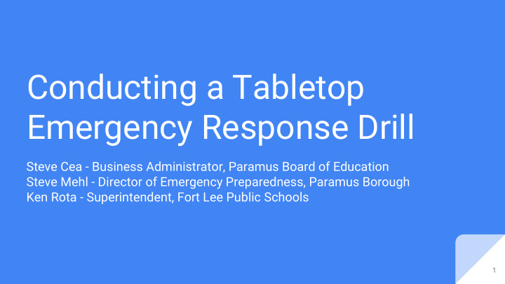 conducting a tabletop emergency response drill