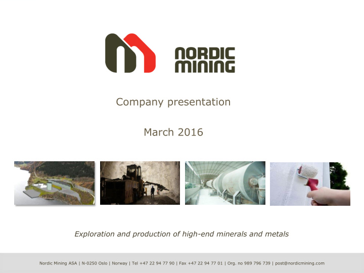 company presentation march 2016