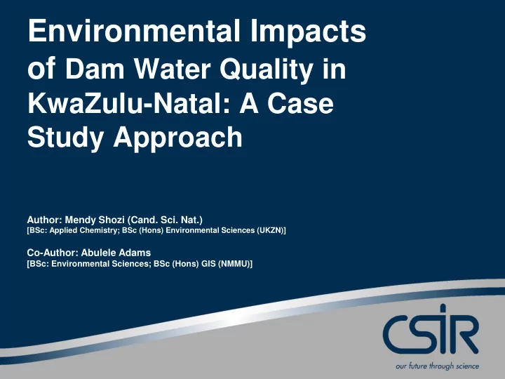 environmental impacts