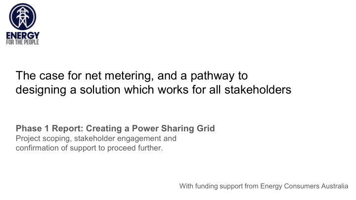 the case for net metering and a pathway to designing a