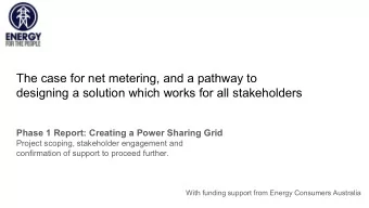 The case for net metering, and a pathway to  designing a solution which works for all stakeholders