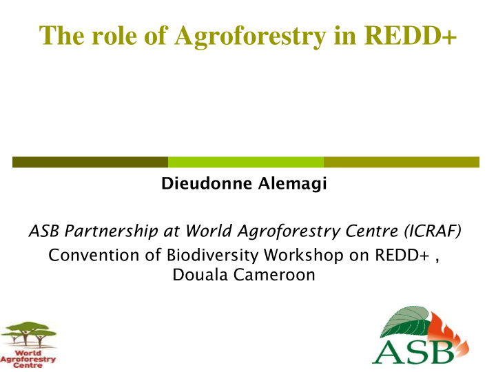 the role of agroforestry in redd