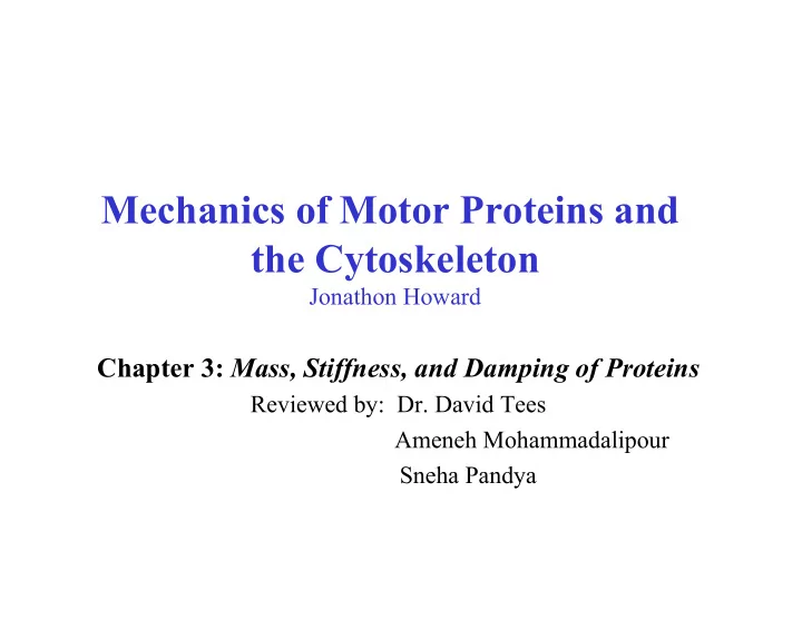 mechanics of motor proteins and the cytoskeleton
