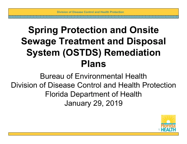 spring protection and onsite sewage treatment and