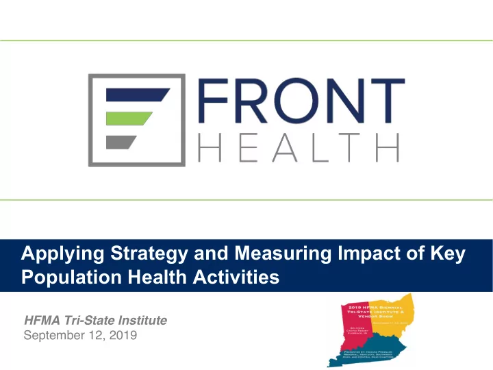 applying strategy and measuring impact of key population