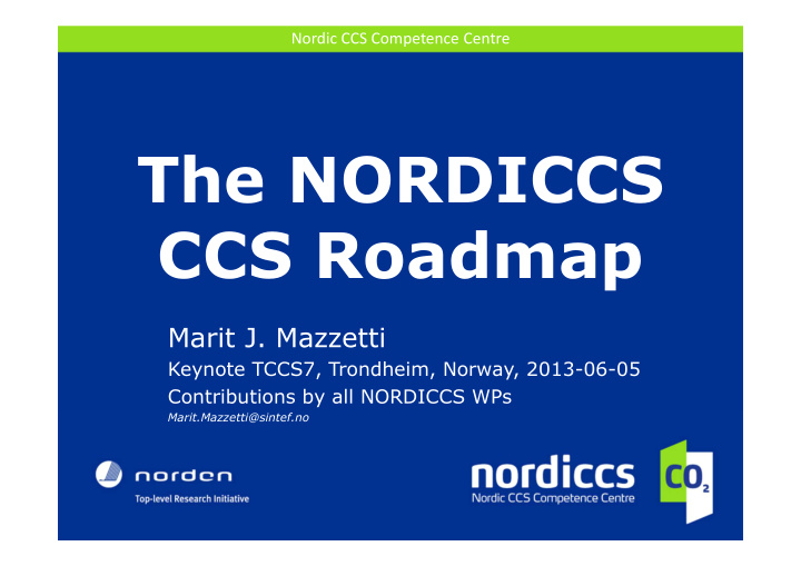 the nordiccs ccs roadmap
