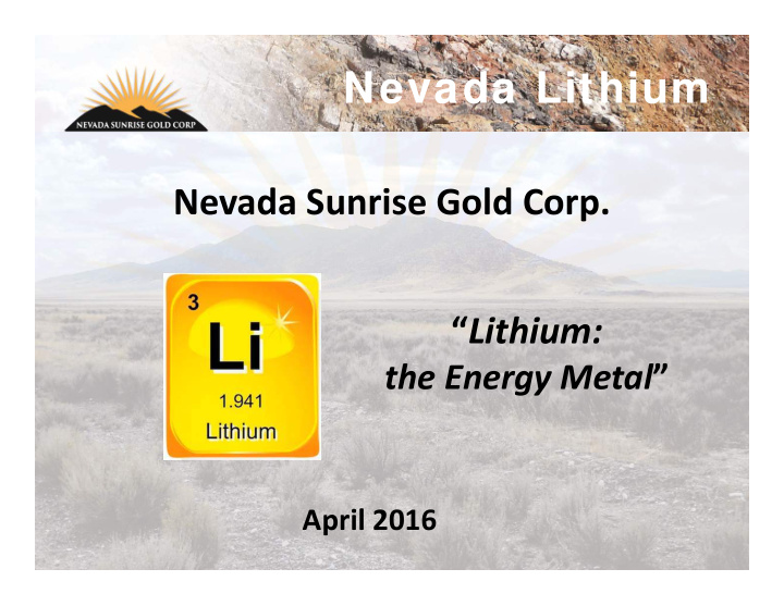 nevada lithium