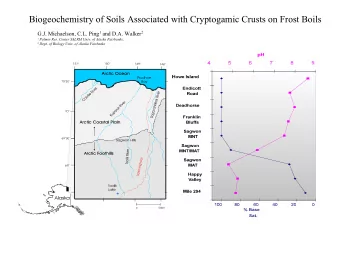 Biogeochemistry of Soils Associated with Cryptogamic Crusts on Frost Boils G.J. Michaelson, C.L.