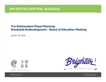 BRI GHTON CENTRAL SCHOOLS  EXPERIENCE +  EXPERTISE  SWBR Architects  SUSTAI NABLE DESI GN  AGENDA