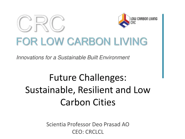 future challenges sustainable resilient and low carbon