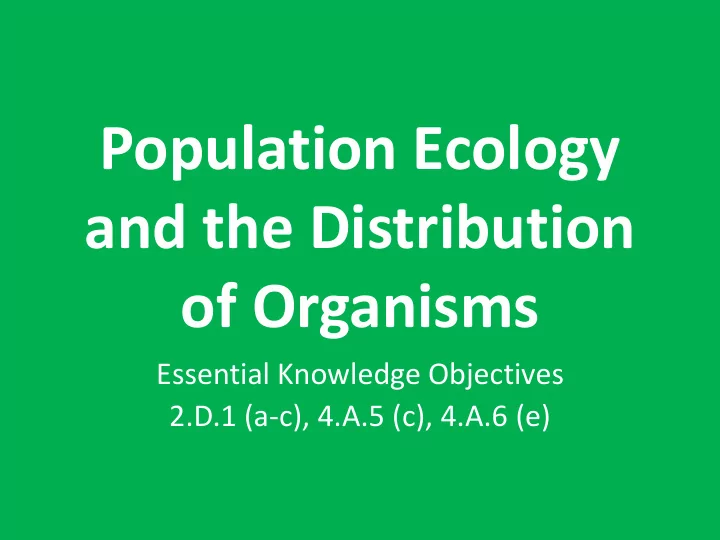 population ecology