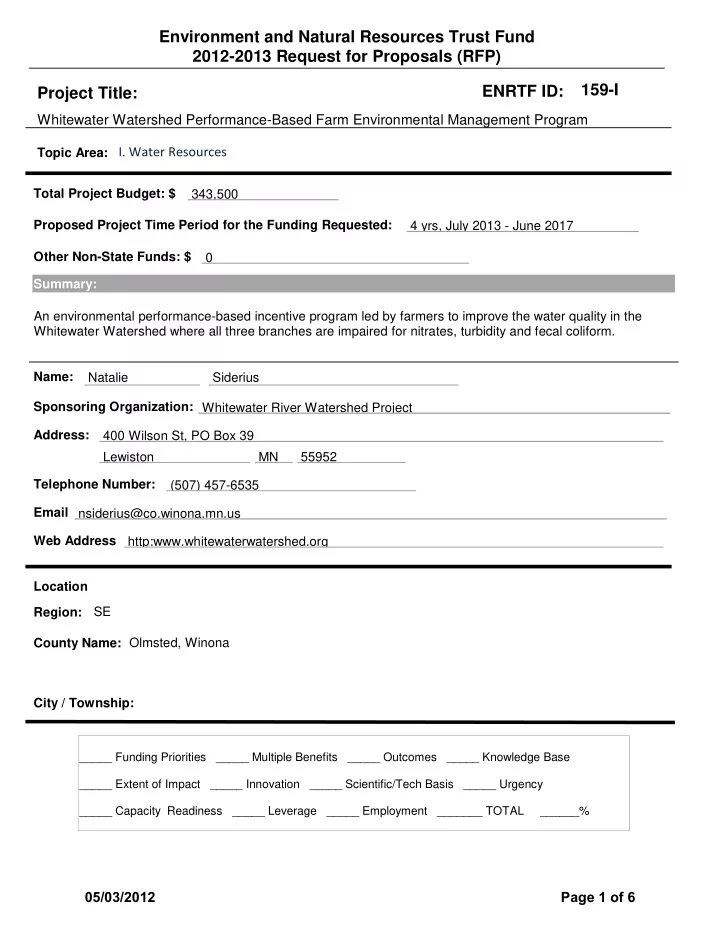 environment and natural resources trust fund 2012 2013