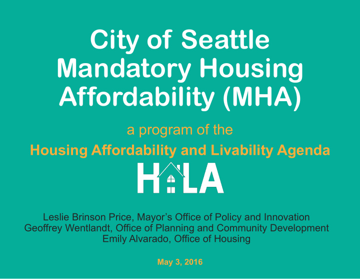 city of seattle mandatory housing affordability mha