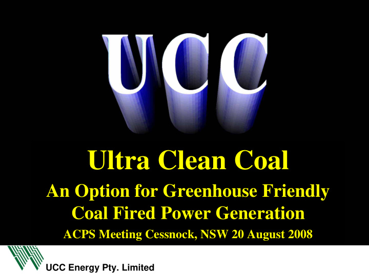 ultra clean coal