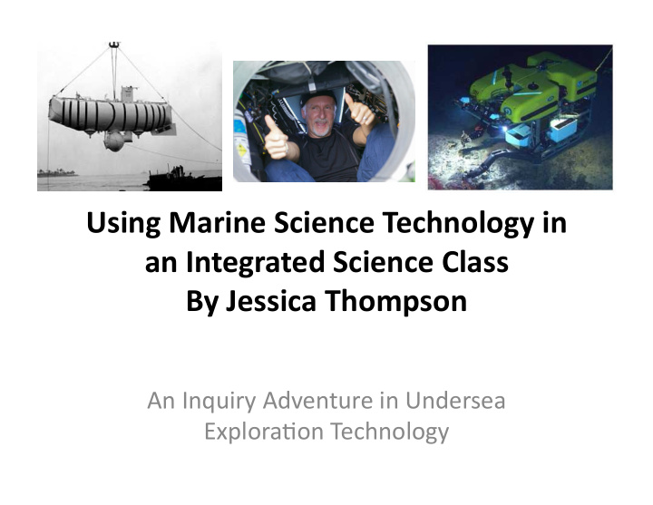 using marine science technology in an integrated science