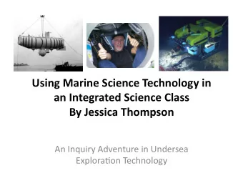 Using  Marine  Science  Technology  in    an  Integrated  Science  Class