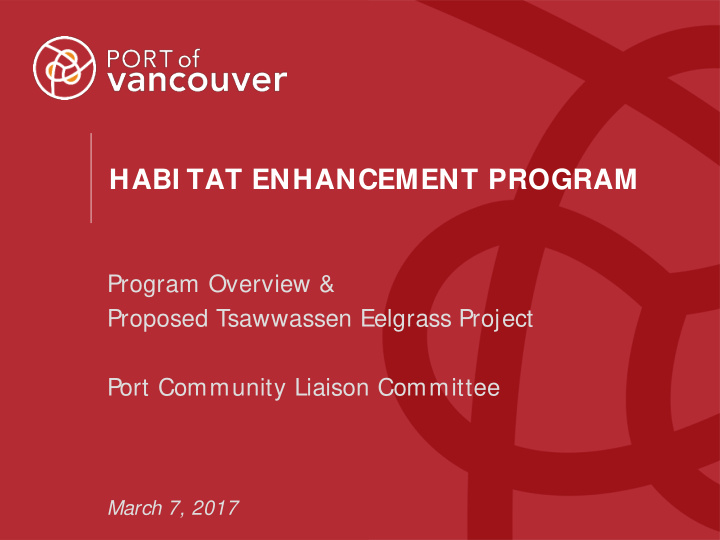 habi tat enhancement program