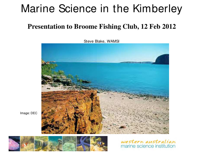 marine science in the kimberley