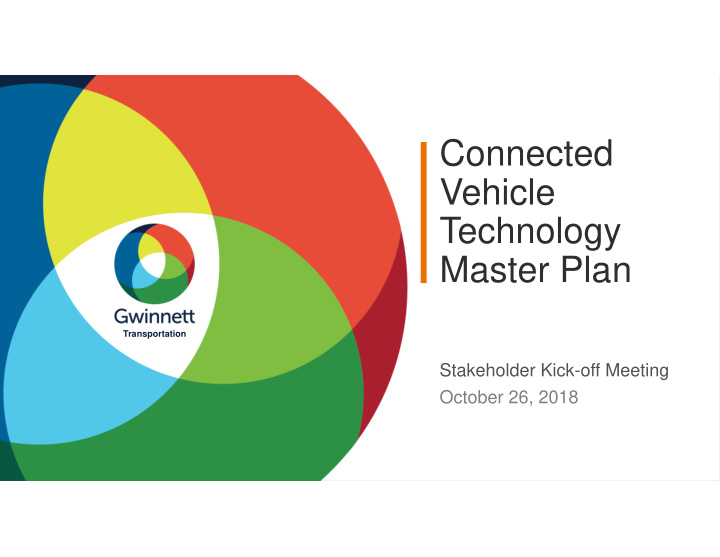 connected vehicle technology master plan