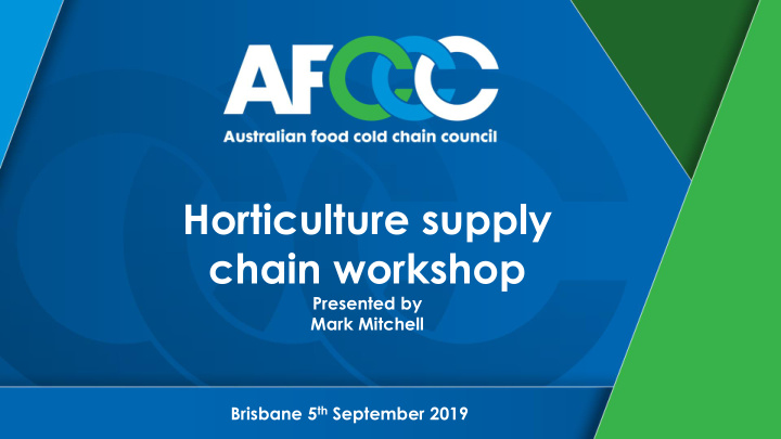 horticulture supply chain workshop