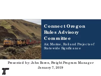 Conne c t Or  e gon  Rule s Advisor  y  Committe e  Air, Ma rine , Ra il a nd Pro je c ts o f  Sta