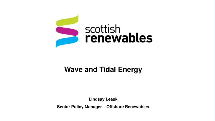 wave and tidal energy