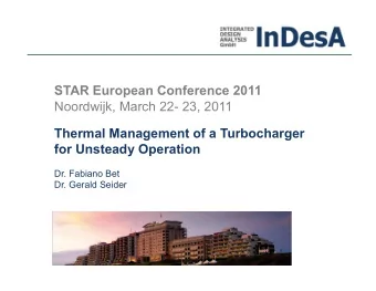 STAR European Conference 2011  Noordwijk, March 22- 23, 2011  Thermal Management of a Turbocharger
