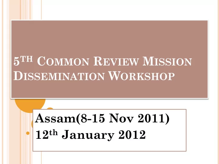 d issemination w orkshop