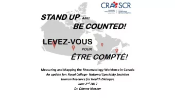 Measuring and Mapping the Rheumatology Workforce in Canada  An update for: Royal College- National