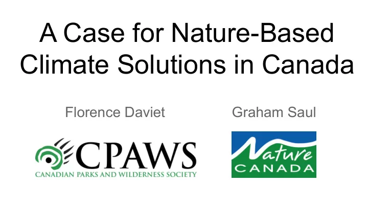 a case for nature based climate solutions in canada