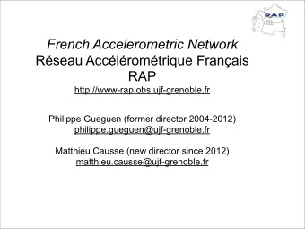 French Accelerometric Network  Rseau Acclromtrique Franais  RAP