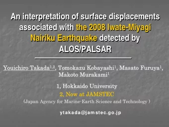 An interpretation of surface displacements  An interpretation of surface displacements  An